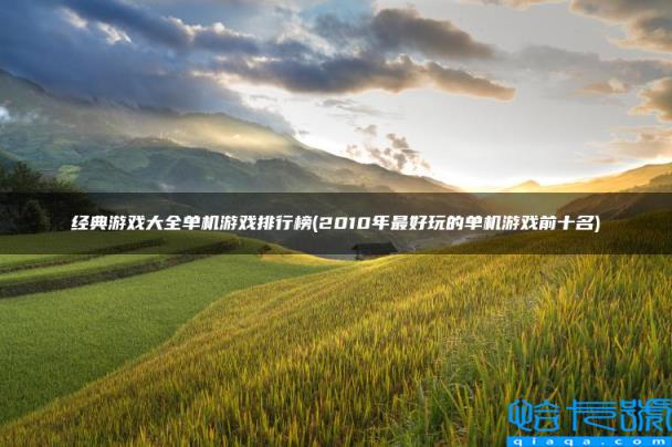 2010年最好玩的单机游戏前十名,经典游戏大全单机游戏排行榜(附2022年最新排名前十榜单)