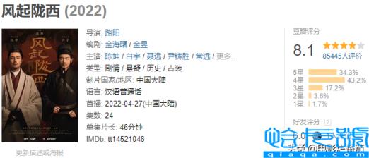 2022电视剧排行榜前十名豆瓣,2022年古装电视剧排行榜(附2022年最新排名前十榜单)