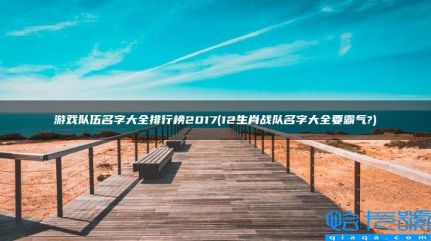 12生肖战队名字大全要霸气?,游戏队伍名字大全排行榜2017(附2022年最新排名前十榜单)